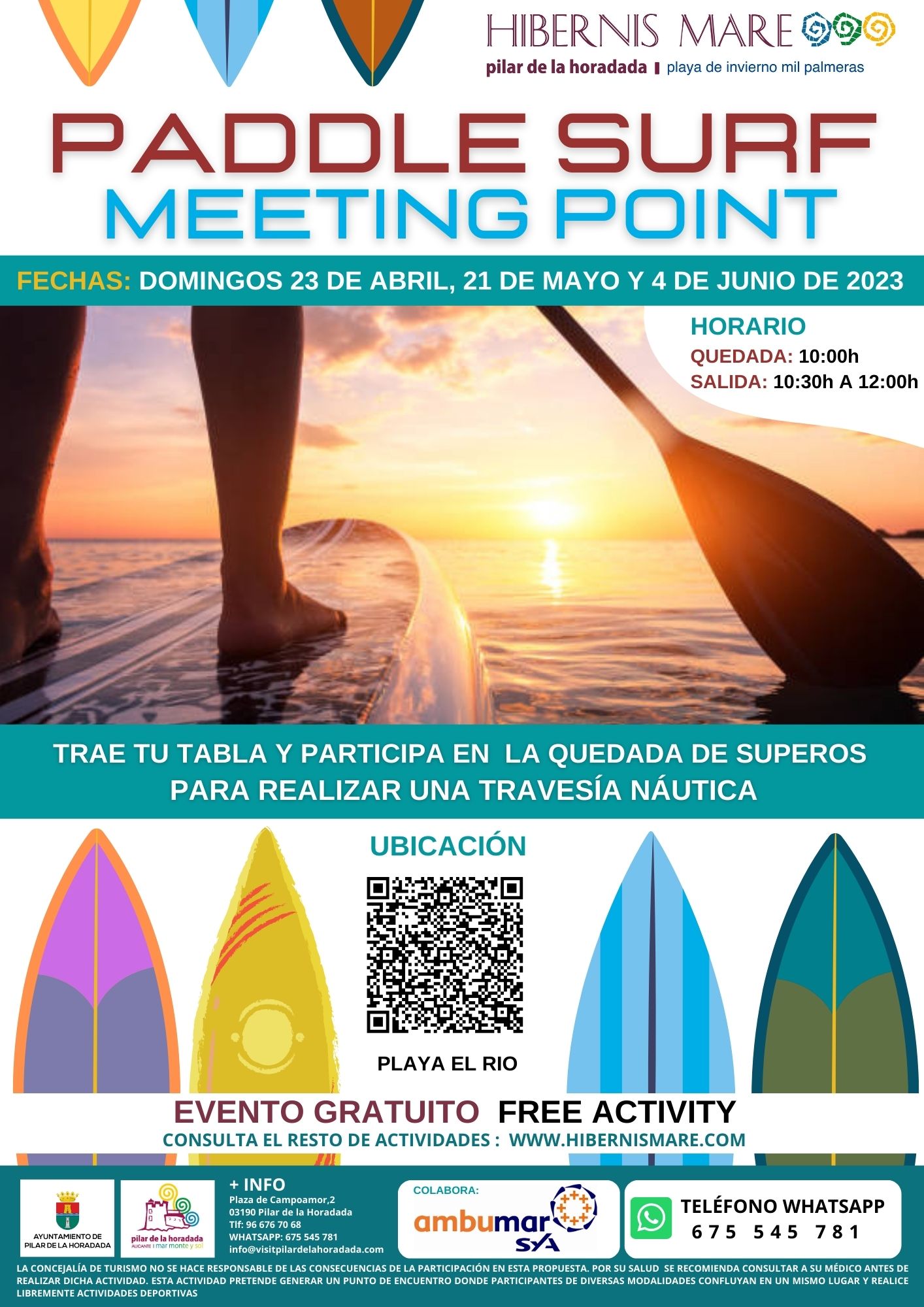 Cartel Paddle Surf Meeting Point Pilar de la Horadada