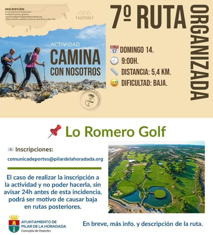 Cartel RUTA LO ROMERO GOLF "CAMINA CON NOSOTROS" DE LA CONCEJALÍA DE DEPORTES