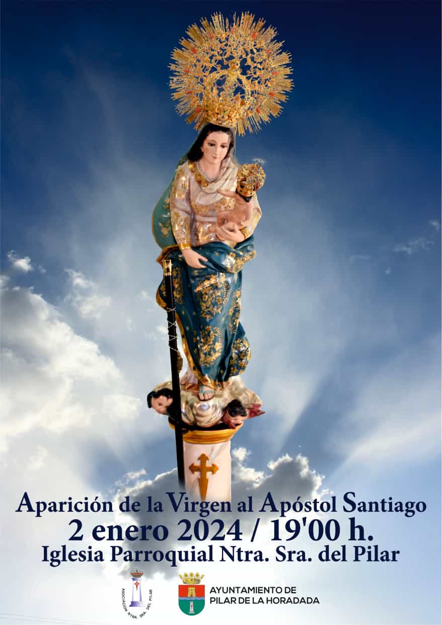 Cartel aparición de la Virgen al Apóstol Santiago