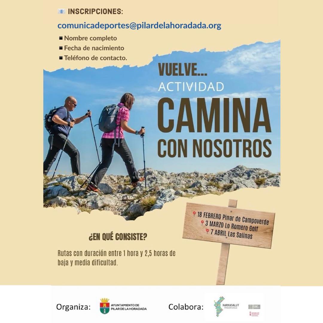 Cartel con rutas camina con nosotros 