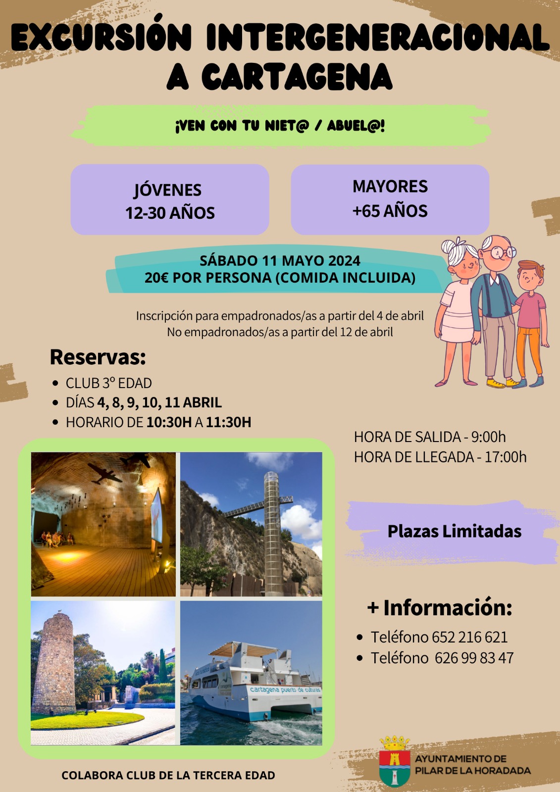 Cartel excursión intergeneracional a Cartagena