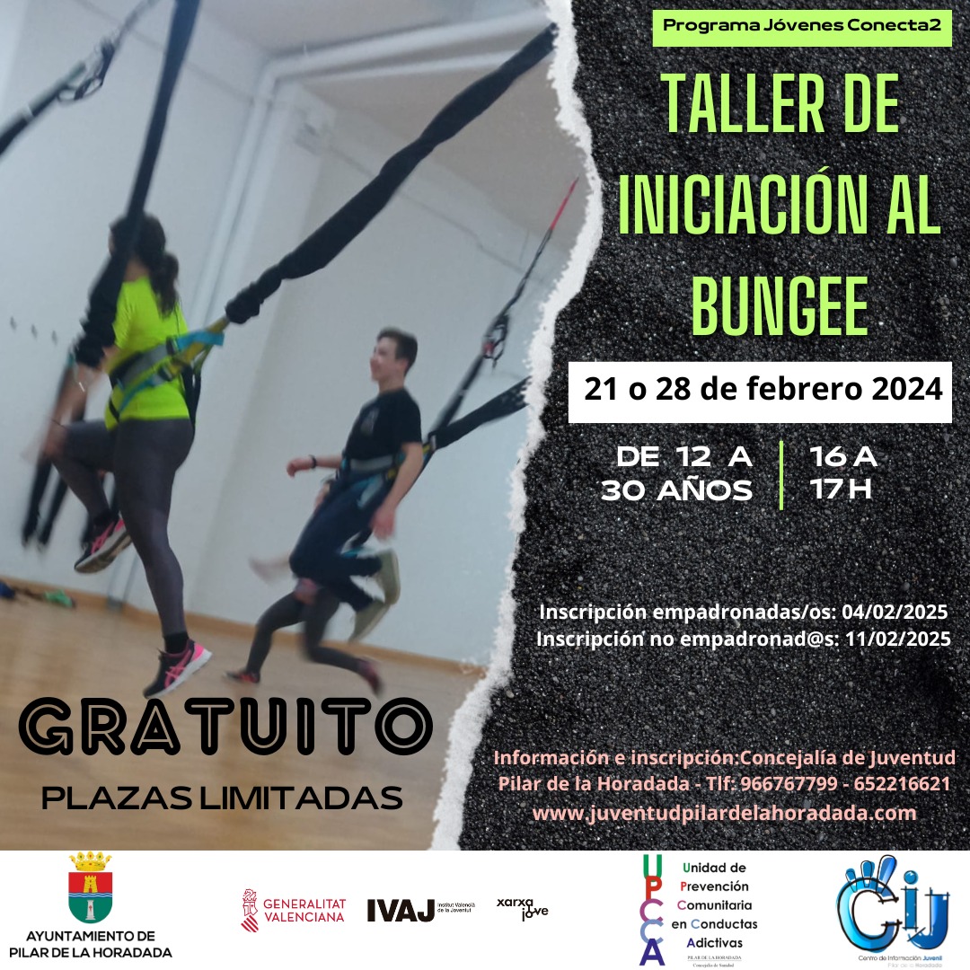 Cartel Taller de inicación al Bungee para jóvenes 