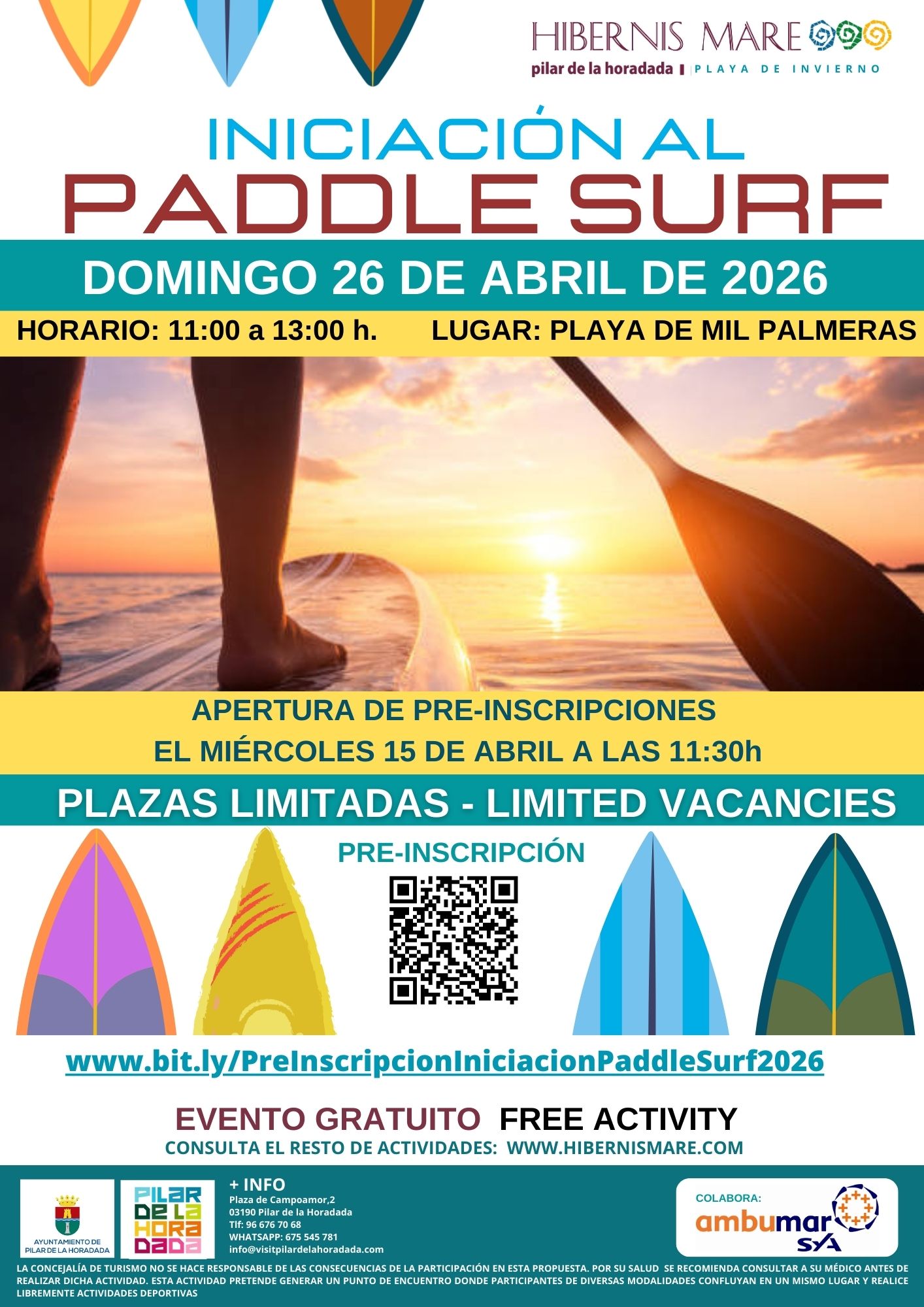 Cartel iniciación al paddle surf