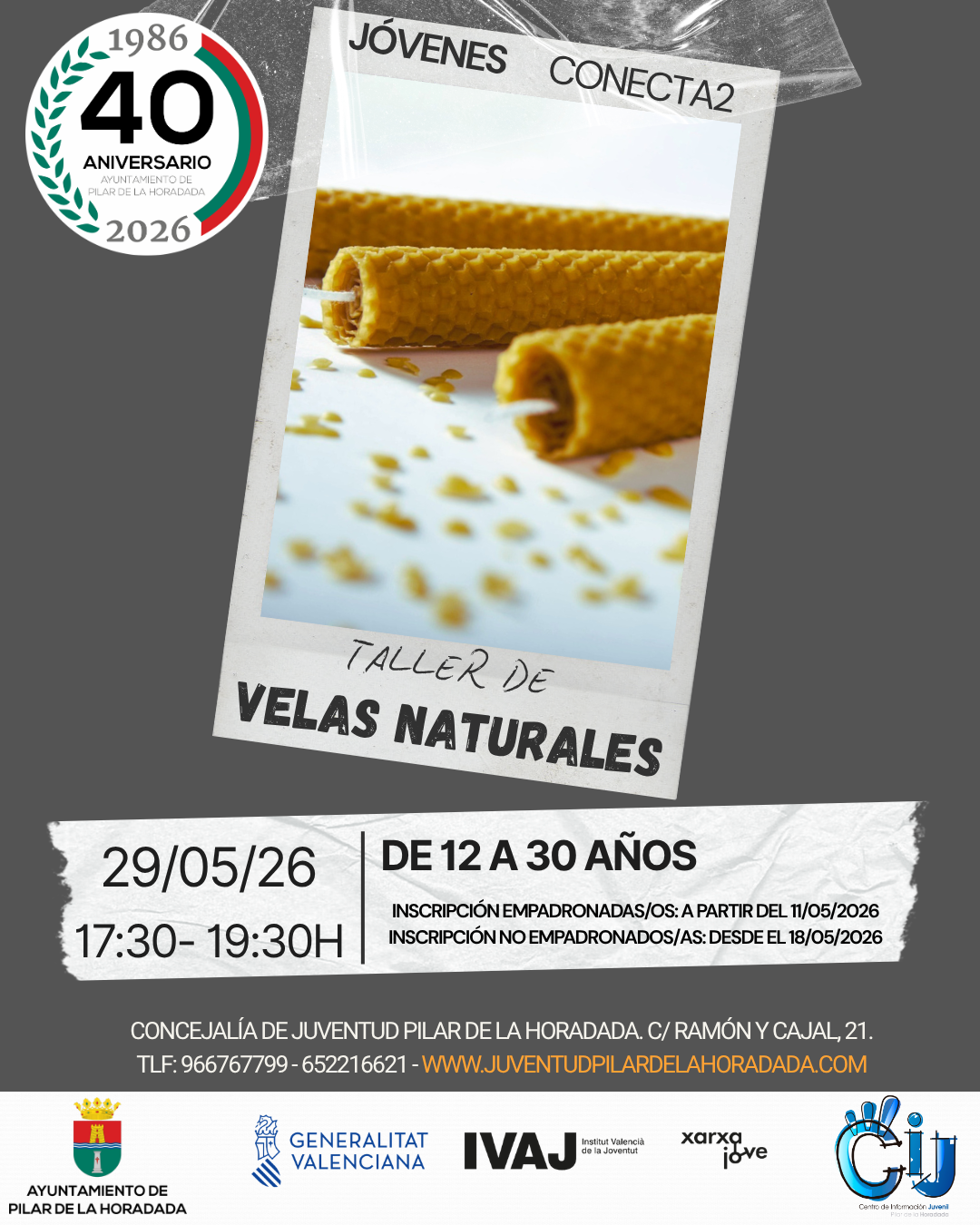 Cartel taller de velas naturales
