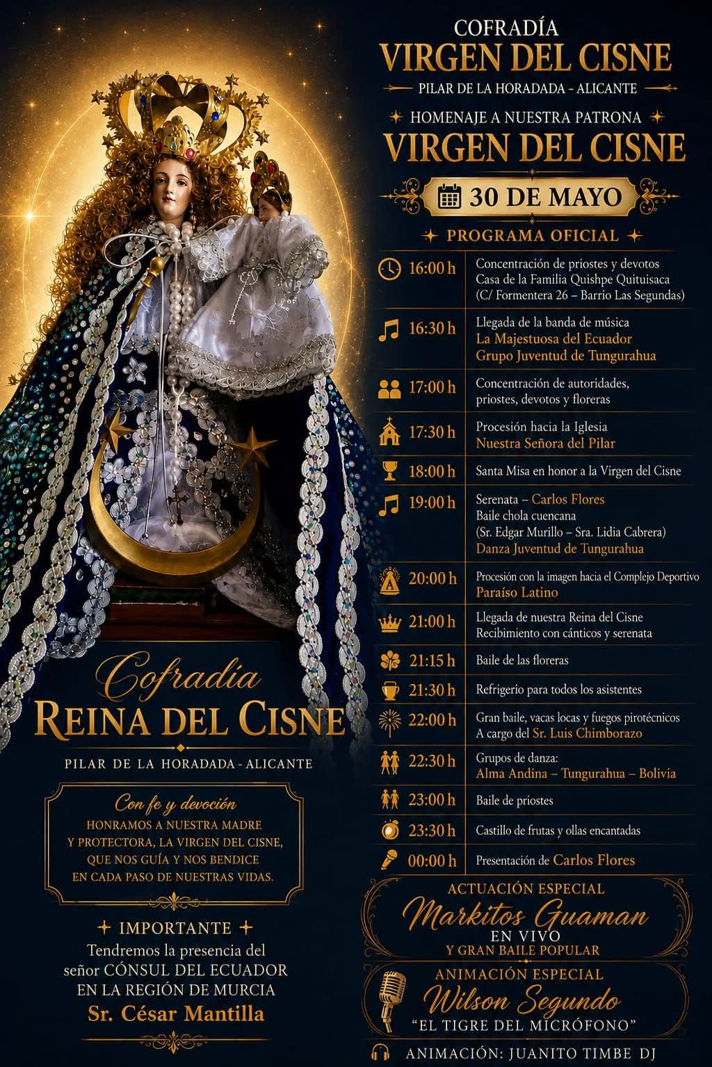 Cartel homenaje a Virgen del Cisne