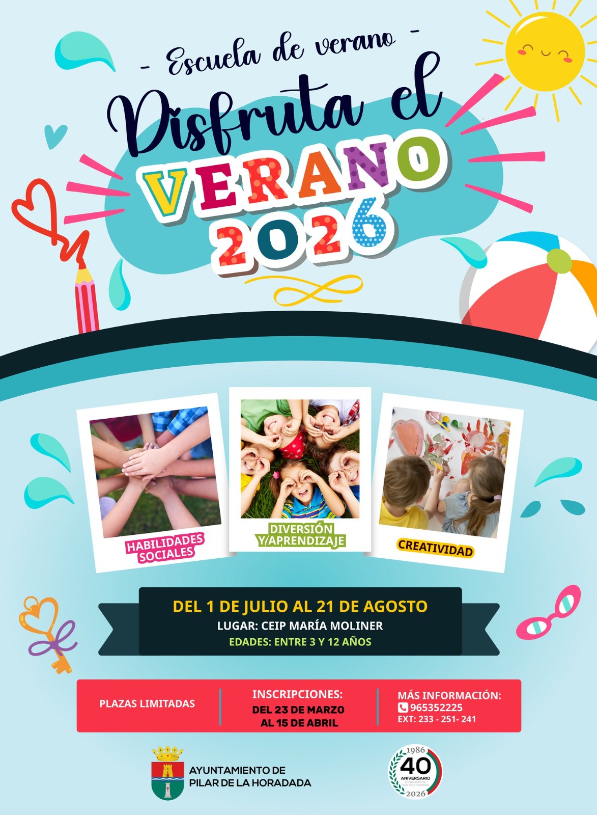 Cartel escuela de verano 2026