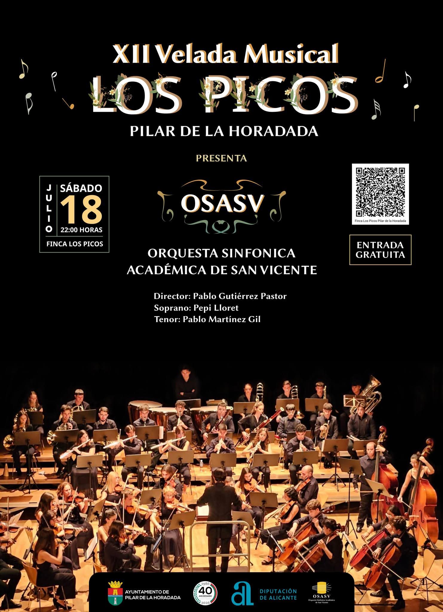 Cartel velada musical Los Picos