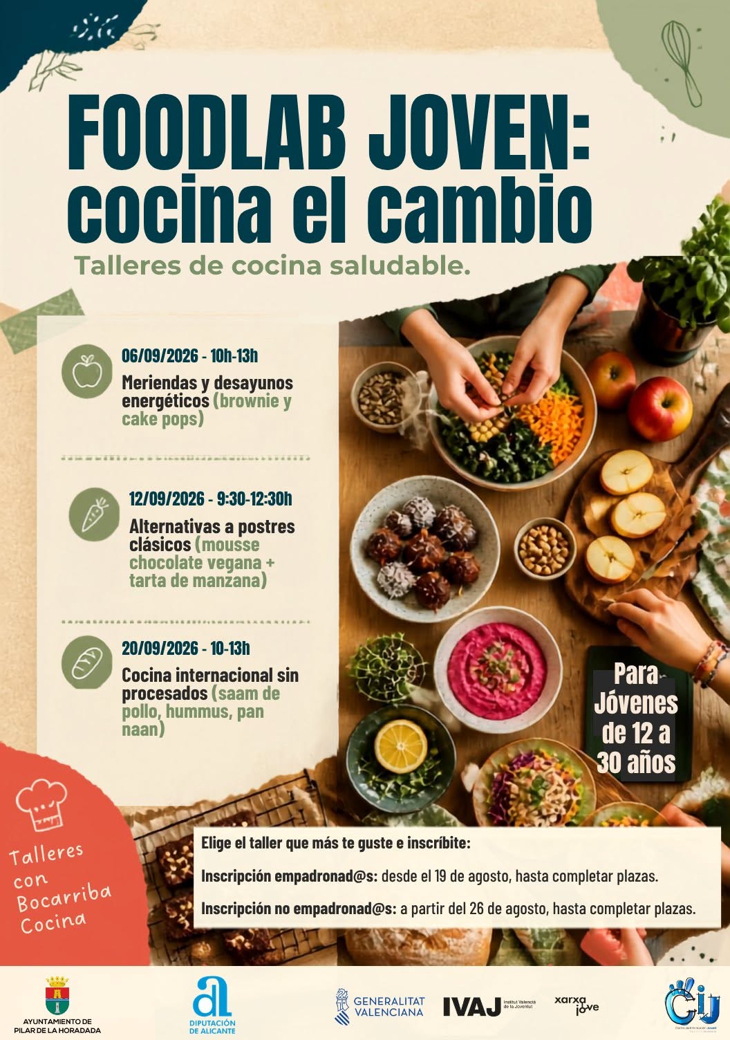 FOODLAB JOVEN: COCINA EL CAMBIO. TALLERES DE COCINA SALUDABLE