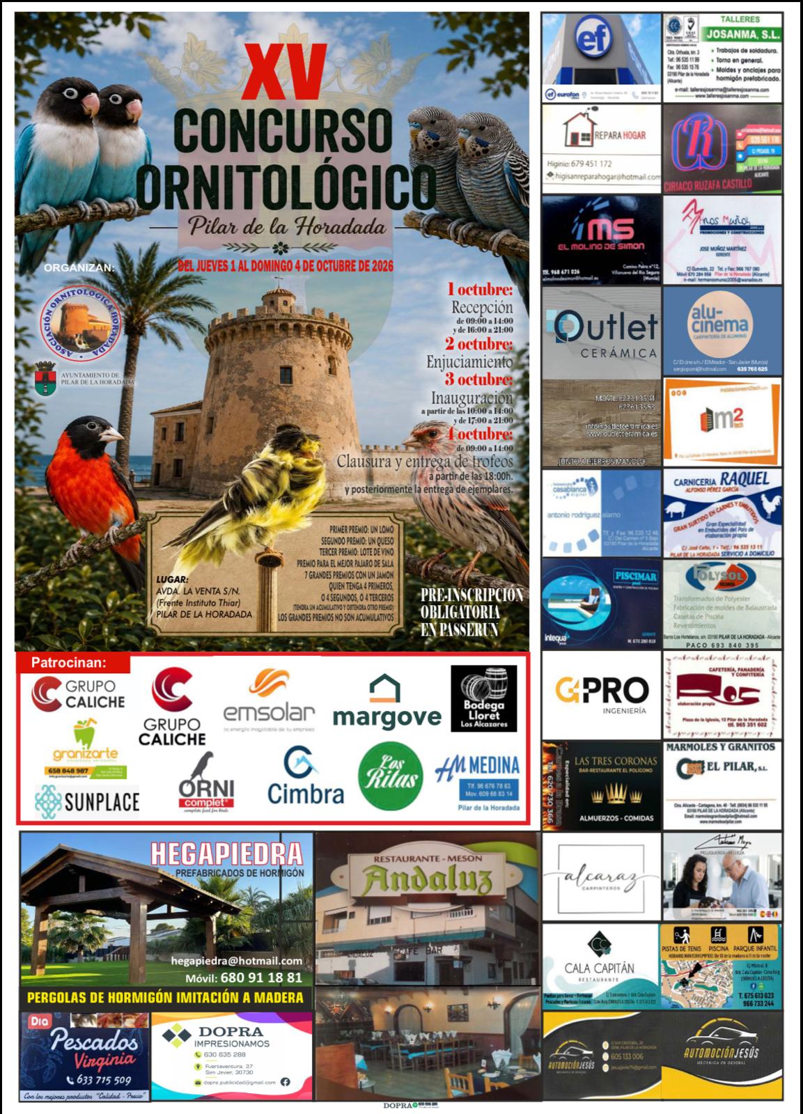 XV CONCURSO ORNITOLÓGICO PILAR DE LA HORADADA