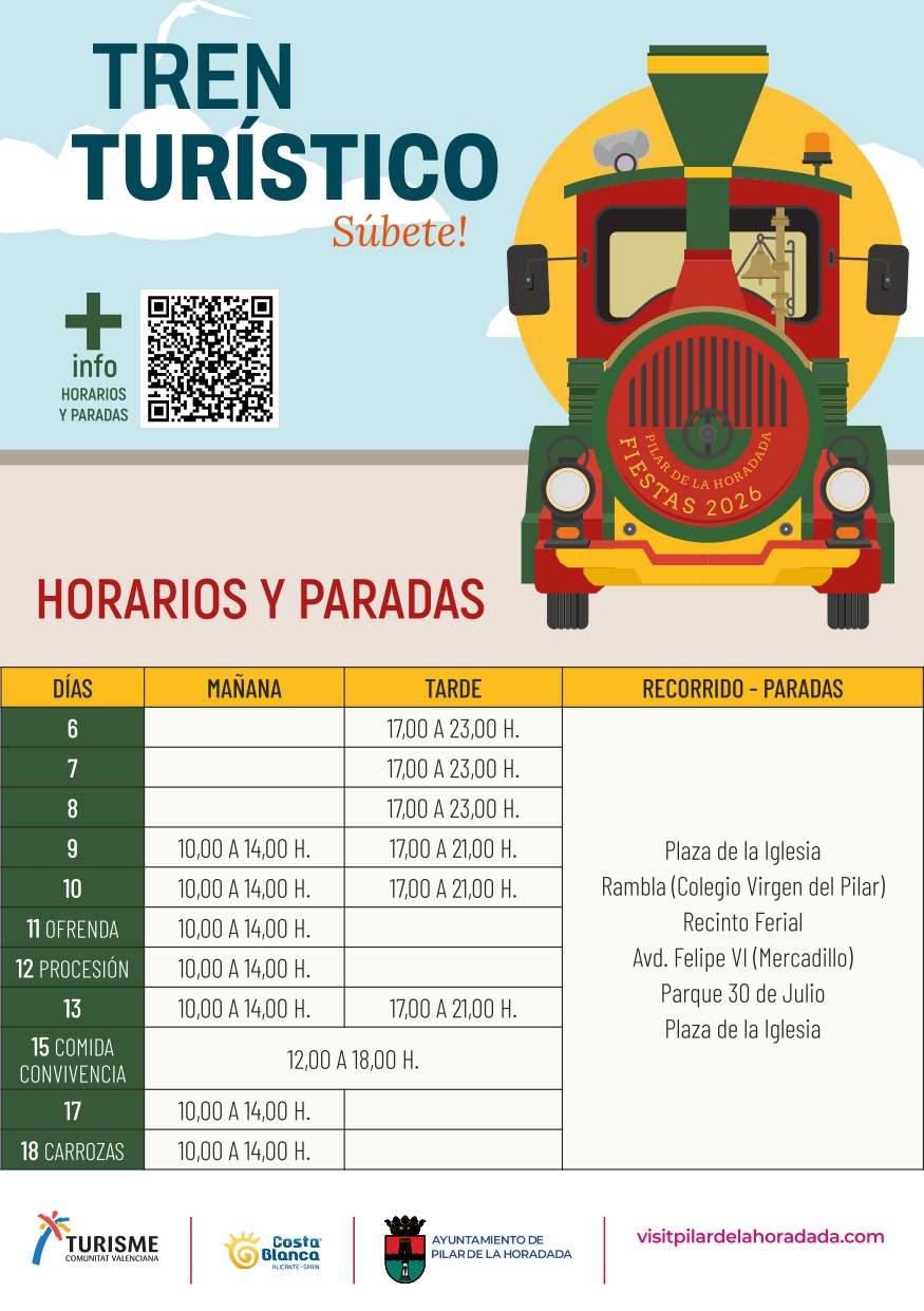 TREN TURÍSTICO FIESTAS PATRONALES PILAR DE LA HORADADA