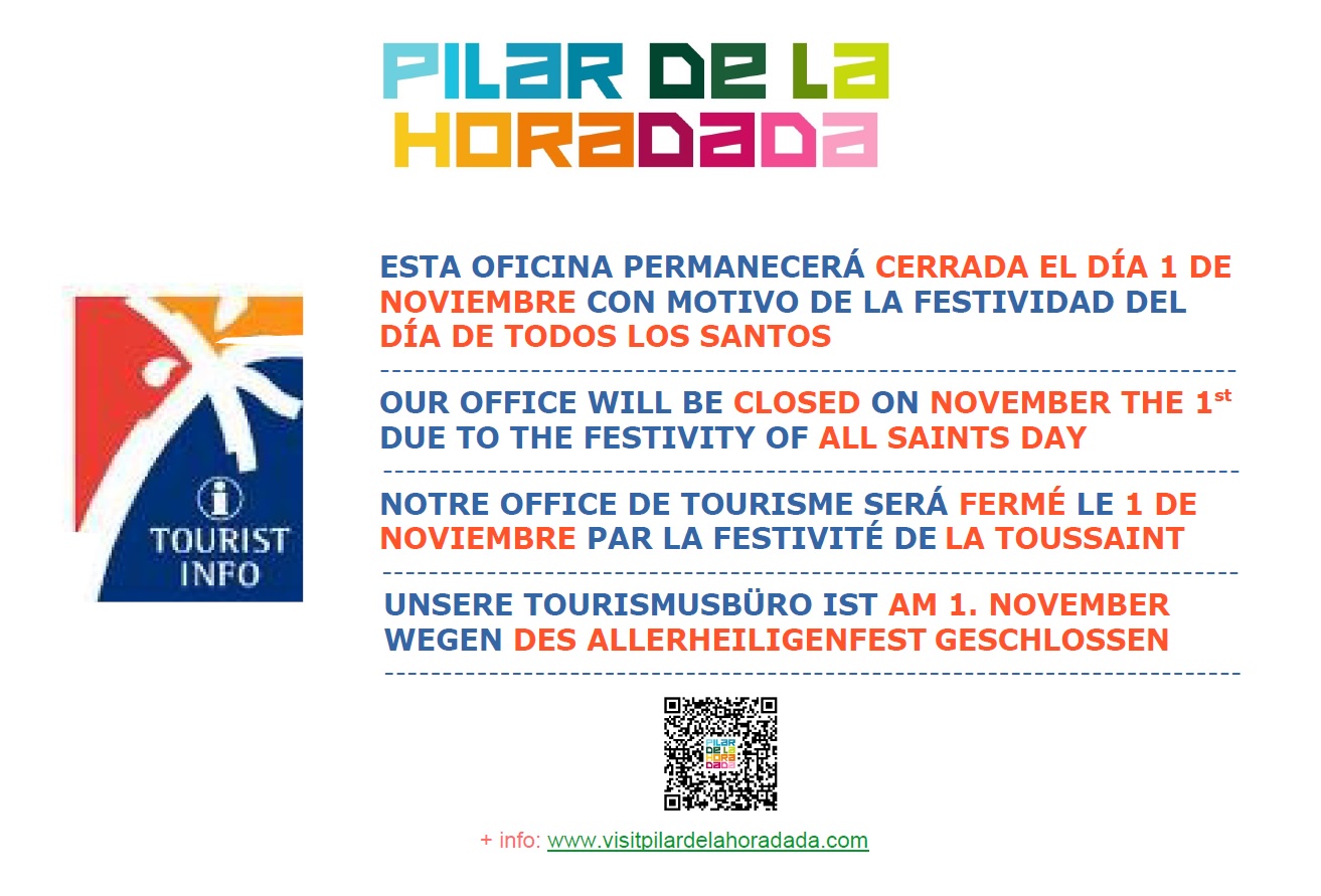 CERRADO EL DÍA 1 DE NOVIEMBRE POR FESTIVIDAD DE TODOS LOS SANTOS